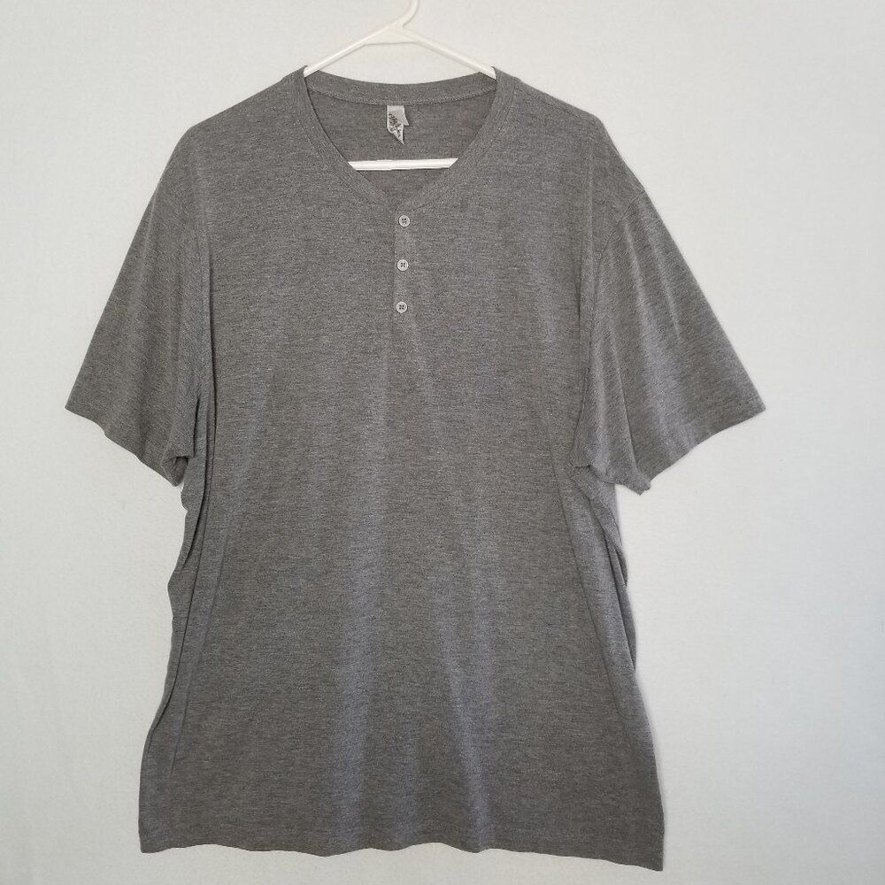 Canvas Men's T Shirt Size 2XL Gray Pullover Short Sleeve